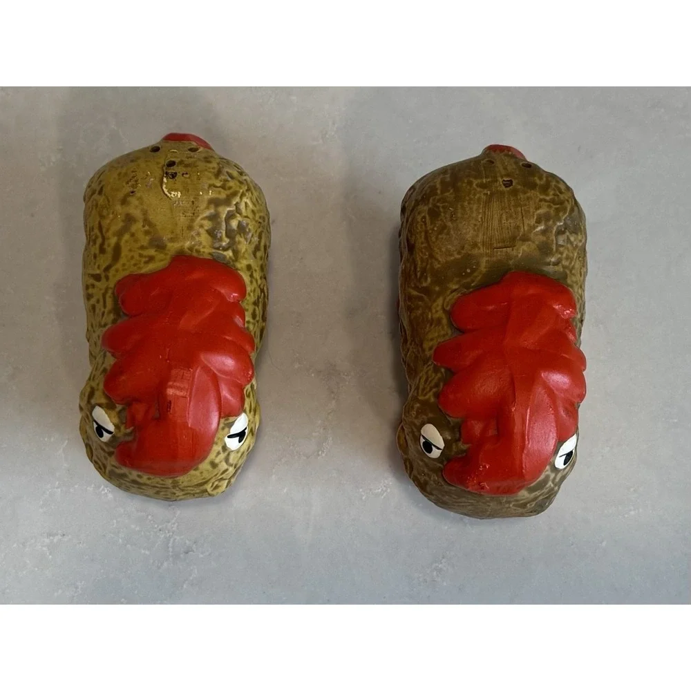Vintage Shaggy Horse Pony Folk Art Salt & Pepper Shakers Japan 1970's‎ Funky MCM